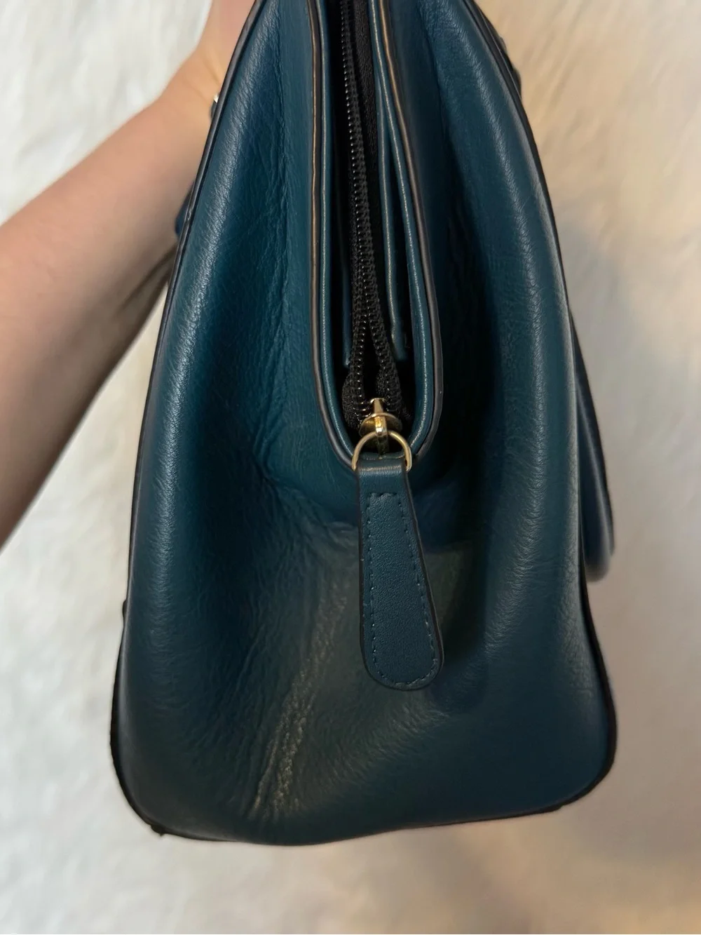 Mossimo Target Teal Vegan Leather Structured Bag Crossbody Purse Work Bag
